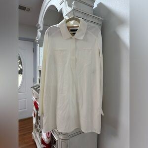 MARIE SAINT PIERRE NWT Chantilly White Popover Collared Long Sleeve Dress Sz 3